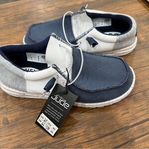 Mens Blue, Gray, and White Hey Dudes